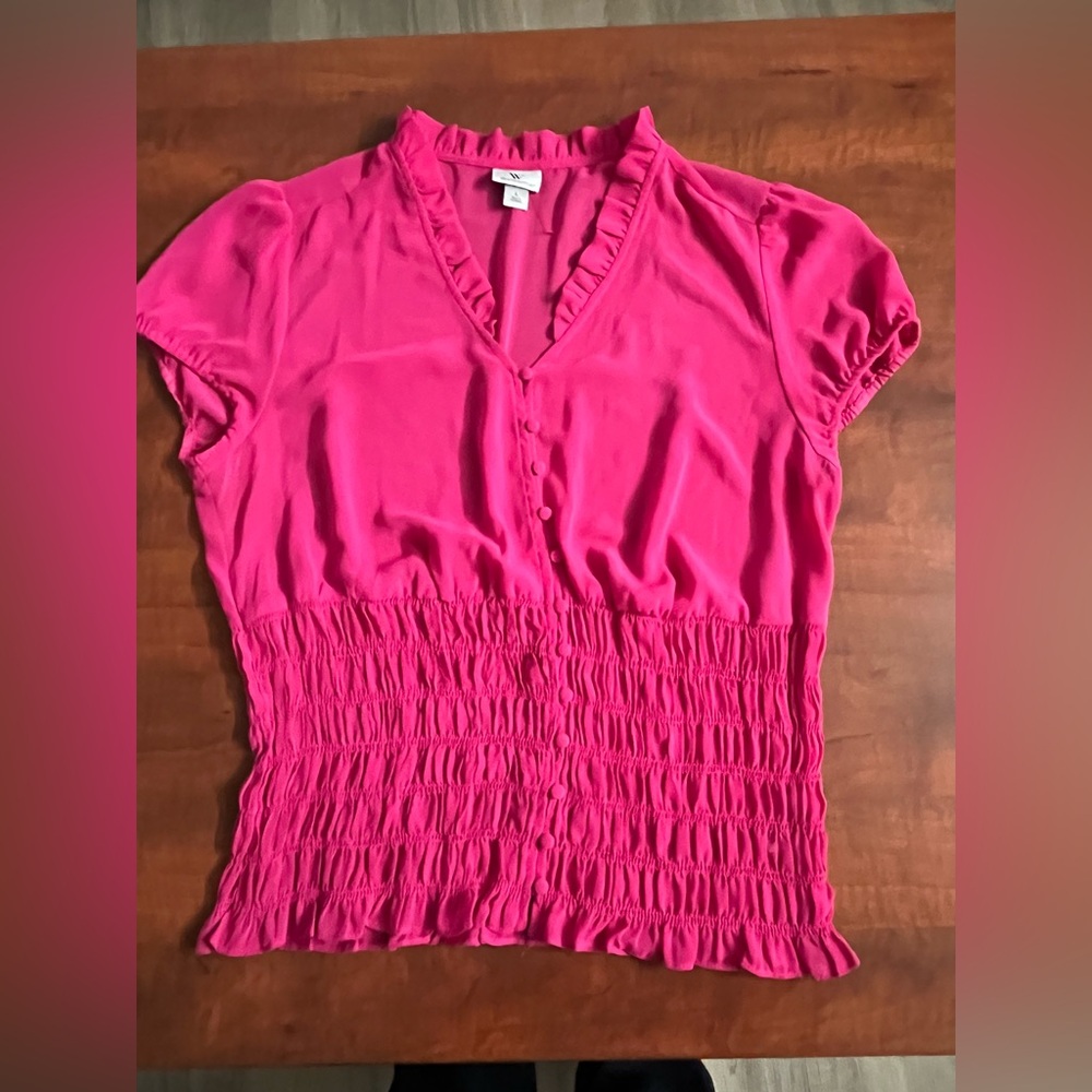 Worthington Pink Ruffled Blouse